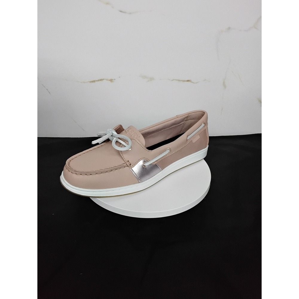 Sperry Coastfish Boat Shoe Blush Pink Silver Metallic Loafers Womens 9 SL45
